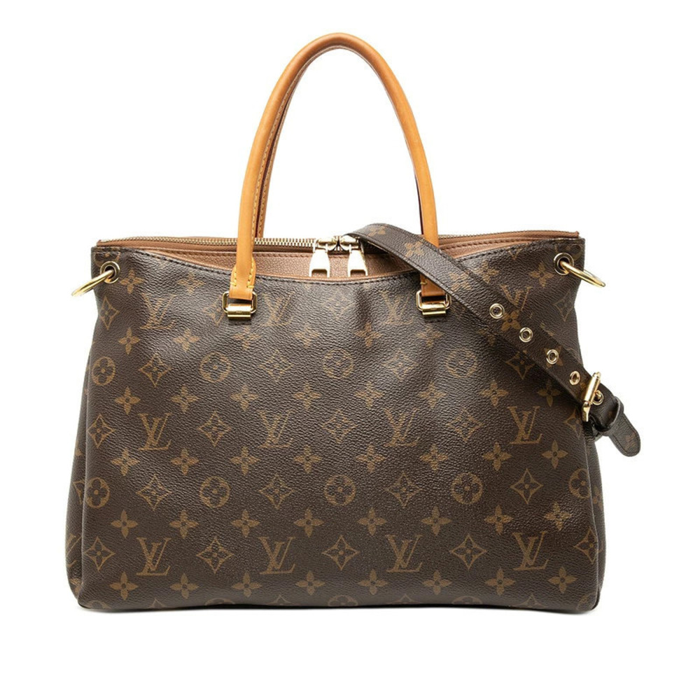 Louis Vuitton Monogram Pallas 2way Shoulder Bag Avane Brown Leather